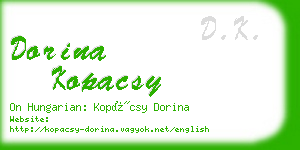 dorina kopacsy business card